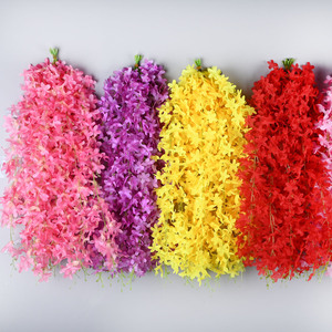 Guirlandes artificielles de glycine 30cm-100cm, fleurs en soie plastique pour décorations intérieures et extérieures, mariages et maisons - Product Image 1