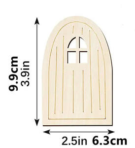 Puerta de hadas Puerta de jardín de madera artesanía Mini Casa de hadas DIY Kit puerta sin terminar Ventana de hadas accesorios para jardín decoración del hogar - Product Image 6