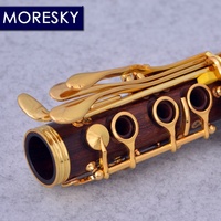 MORESKY Rosewood Professional Clarinet Bb Gold-plated 18 Keys Customizable Mopane Woodwind M151(OEM)