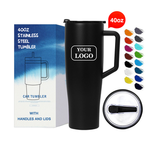 Công Suất Lớn Cốc Cà Phê Đôi Tường Thép Không Gỉ Pha Lê Thạch Đầy Đủ Bling 40Oz Cốc Với Xử Lý Và Rơm - Product Image 1