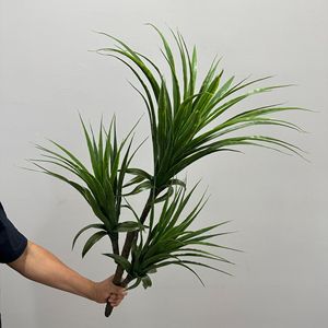 Plante artificielle Meng Jie à trois branches, plante décorative à feuilles vertes pour l'aménagement intérieur - Product Image 3