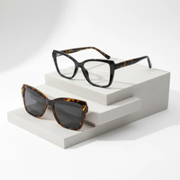 Monture de lunettes magnétique bicolore léopard de luxe pour femme, confortable pour un usage quotidien, H815-4