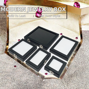 Cajas de Joyería Cuadradas Modernas y Duraderas de Plástico Acrílico y Metal, Compartimentos de Exhibición Personalizables y Extraíbles, Coloridas - Product Image 2