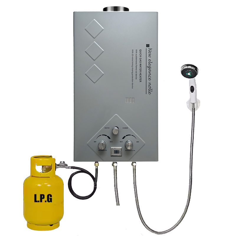 16L Tankless Digital Display Instant Electric Water Heater with Shower Overheating Protection for Home Bathroom or RV
