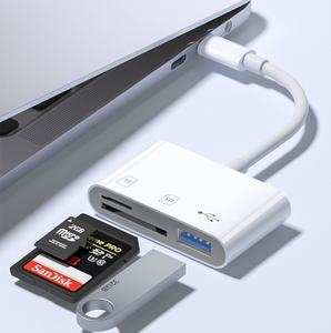 เครื่องอ่านการ์ดแบบสามในหนึ่งเดียว OTG มัลติฟังก์ชั่น ชนิด Type-C พร้อมพอร์ตเชื่อมต่อ USB 2.0 ติดตั้งภายนอก ได้รับการรับรองมาตรฐาน CE/FCC สำหรับโทรศัพท์มือถือ - Product Image 3