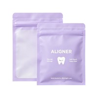 Sacs à fenêtre transparents personnalisés avec logo, faible MOQ, pour aligneurs, pochettes d'emballage dentaire orthodontique à fermeture éclair, vente en gros
