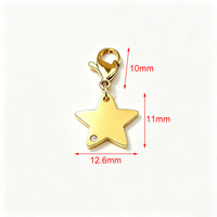 Pendentif Étoile Griffe de Homard Sertie de Diamants, Luxe Léger, en Acier Inoxydable Plaqué Or 18K, DIY Polyvalent, Tendance Transfrontalière