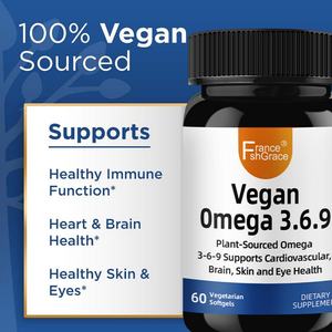 Cápsulas Blandas Veganas de Omega 3-6-9 de Alta Potencia, de Origen Vegetal, Favorecen la Salud del Cerebro, la Piel y los Ojos, Suplemento Vegano de Omega 3-6-9 - Product Image 3