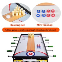 Table de sport d'intérieur personnalisable 4-en-1 multifonctionnelle : football, tennis de table, bowling, shuffleboard, fabriquée en Chine
