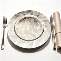 Assiettes de Présentation Dorées en Plastique de 13 Pouces, Couleurs Personnalisées, Vente en Gros Usine, Durables, Vaisselle de Mariage Moderne en Gros