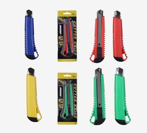 PEX 18mm carta da parati affilata coltello <span class=keywords><strong>HCS</strong></span> lama ufficio cancelleria Multi-colore ABS guscio di plastica taglierina taglierina - Product Image 4