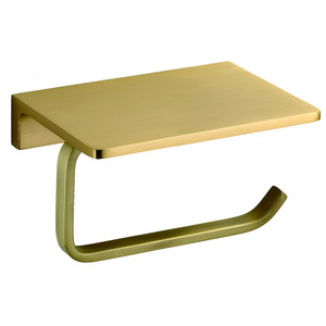 Luxury Golden Metal Brass Bath Hardware All-in-One Luxury <strong>Bathroom</strong> <strong>Sets</strong> <strong>Toilet</strong> <strong>Brush</strong> Holder Tissue Towel Rack Shelf Waste <strong>Bin</strong> - Product Image 5