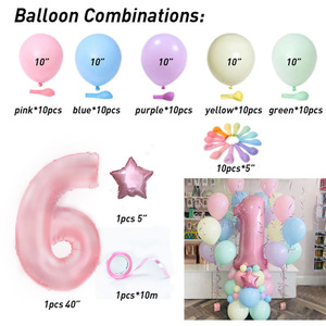 Buon compleanno 63 pz amaretto palloncini in lattice numero decorazioni per feste di compleanno per bambini Baby Shower per ragazze - Product Image 5