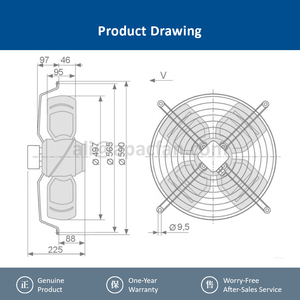 พัดลม ZIEHL-ABEGG รุ่น FB050-4EK.4I.V4P 201702 ประสิทธิภาพสูง ประหยัดพลังงาน กันน้ำระดับ IP54 สำหรับตู้โชว์สินค้าในซูเปอร์มาร์เก็ต - Product Image 5