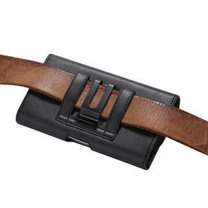 Funda Universal de Cuero Negro con Clip para Cinturón Horizontal para Teléfono Móvil, Funda de Transporte para Xiaomi, Samsung S24, iPhone 15 Pro Max - Product Image 5