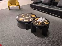 Ensemble de table basse ronde de luxe en panneaux de bois, style moderne, pour salon de villa, avec hauteur réglable, pour hall d'hôtel