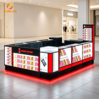 Accesorios para Teléfonos Móviles con Iluminación LED y Soporte de Exhibición, Muebles Modulares para Kiosco de Fundas de Teléfono en Tiendas Minoristas
