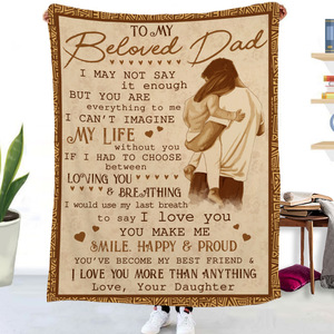 Manta Jacquard Personalizada con Foto del Mejor Papá del Mundo, Recuerdo Personalizado para Papá, Regalo con Diseño Impreso para el Día del Padre - Product Image 4