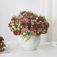 Bouquet de fleurs artificielles en chrysanthèmes, bouquet de fleurs en soie, décoration pour la maison et les mariages