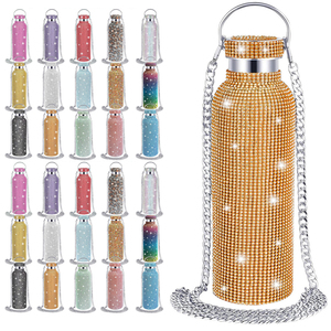 Toptan 350ml 500ml 750ml 1000ml köpüklü elmas termos Bling Rhinestone paslanmaz çelik Bling elmas su şişesi - Product Image 1