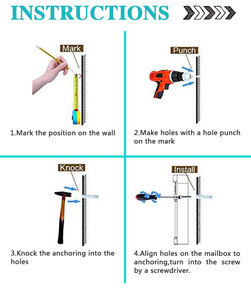 Buzón de Correo Metálico de Doble Color con Cerradura, Buzón de Pared con Placa de Identificación y Cerradura de Llave Segura para el Hogar y la <span class=keywords><strong>Oficina</strong></span> - Product Image 5