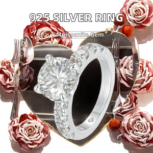 Bague en argent sterling 925 personnalisée avec moissanite, design romantique pour promesse, fiançailles, mariage, pour femme - Product Image 2