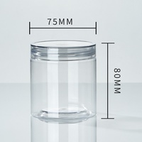 75mm diameter transparante cilindrische plastic pot voor droge snacks en fruit, gemaakt van PET-materiaal, brede opening, 250ml, 360ml, 380ml, 450ml, 600ml