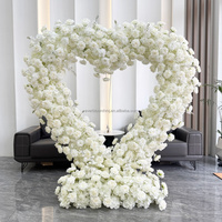 Arche de fond pour mariage personnalisé A97, décor floral, support en forme de cœur, rose rouge artificielle, arches en forme de cœur pour proposition