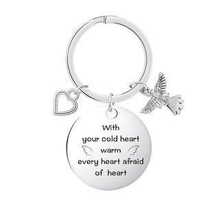 Alta calidad, diseño gratuito personalizado, seguridad de conducción, bendición de Ángel, recuerdo único, llavero grabado láser, artesanías de Metal para regalo - Product Image 4