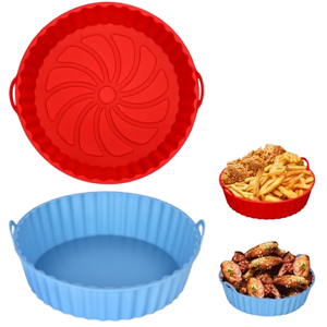 Tapis de <span class=keywords><strong>cuisson</strong></span> rond en silicone pliable et réutilisable pour friteuse à air, idéal pour gâteaux et fours - Accessoires de cuisine - Product Image 2