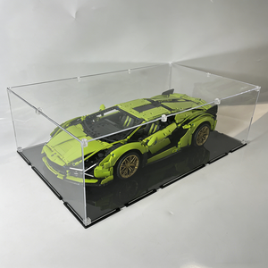 Elegante Vitrina Acrílica Ecológica con Base de Color Personalizable y Pre-Ensamblada para Exhibición de Modelos de Autos en Casa - Product Image 1