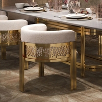 Chaise de salle à manger moderne de luxe en acier inoxydable et velours pour bureau à domicile hall d'hôtel avec panneau en MDF meubles de maison
