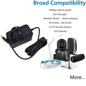 Adaptador de corriente continua de 12V 2A Adaptador de enchufe de pared de 12V 2A a DC12V 2A con garantía de 2 años U.L. Material ignífugo certificado ABS + PC - Product Image 5