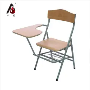 Silla escolar para sala de conferencias de alta calidad Shanfeng, silla escolar para sala de conferencias apilable con bloc de notas