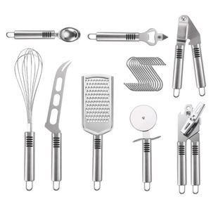 Agent d'achat 1688 Chine : Ensembles d'ustensiles de cuisine en acier inoxydable, ouvre-bouteille, presse-ail, fouet à œufs, râpe à fromage - Product Image 1