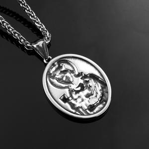 Collar con Colgante de Acero Inoxidable para Hombre, Diseño Griego Antiguo de María, Joyería de Regalo, Accesorio de Moda - Product Image 3