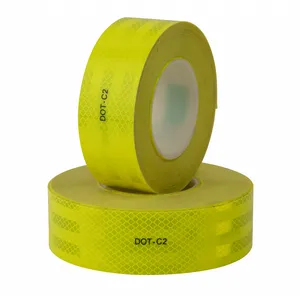 High Visibility Fluorescent Yellow Safety Reflective Sticker DOT-C2 Conspicuity Tape Truck Reflector