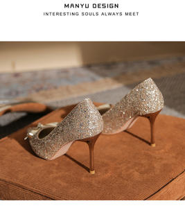 Zapatos de Tacón Alto para Mujer, con Lentejuelas Brillantes, con Nudo de Mariposa, para Oficina, Fiesta, Boda, con Punta en Pico, Elegantes y Finos - Product Image 6