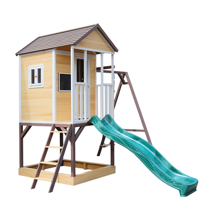 <span class=keywords><strong>Casetta</strong></span> da Gioco Grande per Bambini in Legno da Esterno Impermeabile per Giardino con Scivolo in <span class=keywords><strong>Plastica</strong></span> - Product Image 3