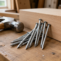 Clous en bois courants à tête plate et pointe effilée, plusieurs options de taille, distributeur de quincaillerie, prix compétitif OEM