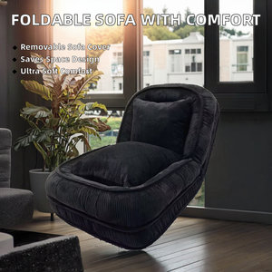 Modern Reclining Space Saving Foldable One Seat <b>Sofa</b> Comfortable Fabric Extra Soft Removable <b>Cover</b> - Product Image 2
