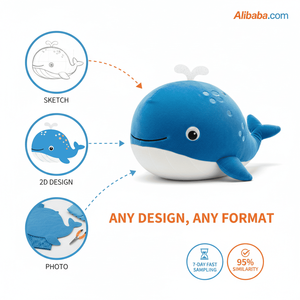 Peluche de Ballena Columna Personalizado, Mascota de Peluche Suave y Adorable, Muestras Rápidas, Fabricante OEM ODM, Nueva Promoción en Venta - Product Image 3