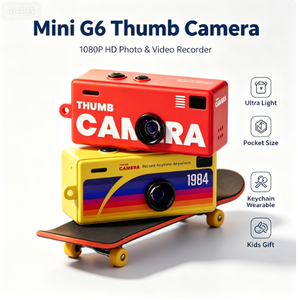 Mini Fotocamera Digitale <span class=keywords><strong>Vintage</strong></span> VGA CMOS Portatile per Vlog, Piccola Fotocamera Portachiavi per Bambini e Studenti - Product Image 1