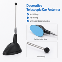 Antenne de toit de voiture télescopique décorative factice, style extérieur, fixation adhésive, décoration de toit automobile, OEM ODM personnalisé