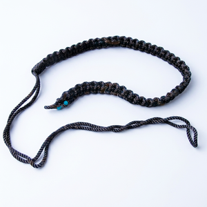 OEM White <b>Black</b> Dark Blue Knitted Shoulder <b>Cord</b> Lanyard Whistle <b>Cord</b> Polyester Dress <b>Cord</b> with Metal Hook Round Corded Silk - Product Image 1