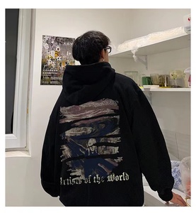 <span class=keywords><strong>Felpa</strong></span> da uomo <span class=keywords><strong>con</strong></span> <span class=keywords><strong>cappuccio</strong></span> stampata retrò in stile americano, marchio oversize e alla moda, Pullover sportivo Casual aderente - Product Image 3