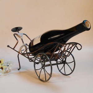 Porte-<span class=keywords><strong>bouteille</strong></span> en métal simple, support de vin, modèle créatif en fer, rickshake - Product Image 2