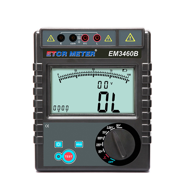 ETCR EM3460B 5000V 1000GΩ Megohmmeter for High Voltage Cable Testing Digital Insulation Resistance Tester