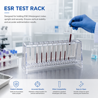 Degao Soporte de Acrílico Transparente para 10 Tubos de Ensayo ESR, Soporte Westergren para Sedimentación de Sangre, para Detección Clínica de ESR en Sangre