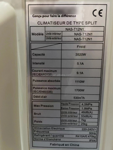 GHANA NASCO 220V 50HZ R410A Climatiseur mural Mini Split System 18000btu Inclut le Lineset Home Cooling System AC - Product Image 5